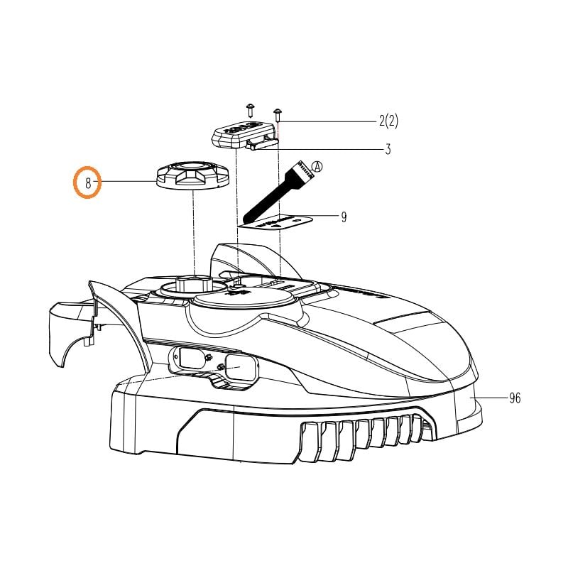 foto del prodotto manopola regolazione altezza di taglio originale worx robot rasaerba wr105si