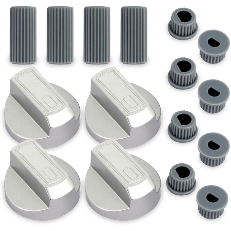 foto del prodotto manopola universale per cucina a gas colore silver innesto 6 8 mm 4 pezzi