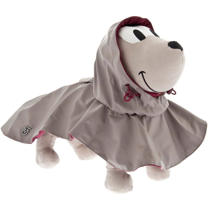 foto del prodotto mantella impermeabile cerata con cappuccio regolabile modello goccia per cani m 40 cm