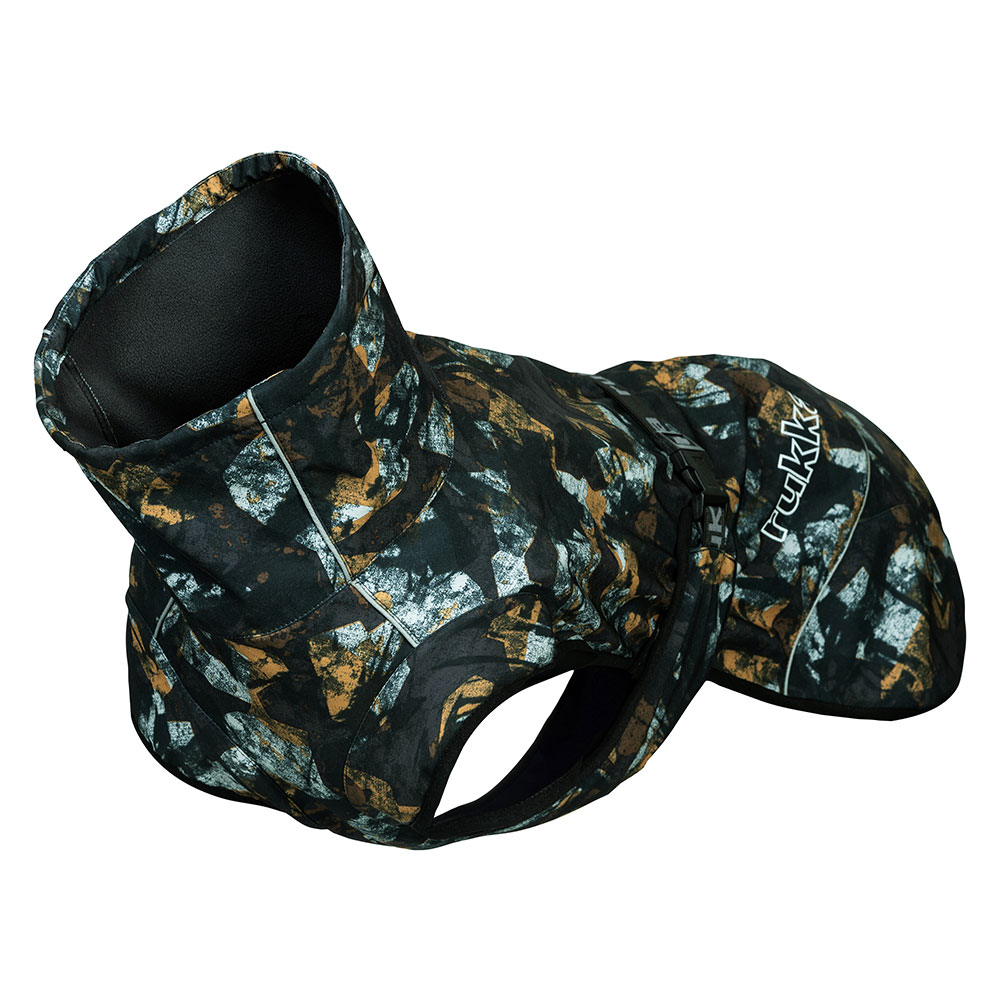 foto del prodotto mantella per cane rukka breeze, nera con stampa tg. 60 ca. 60 cm lungh. dorso