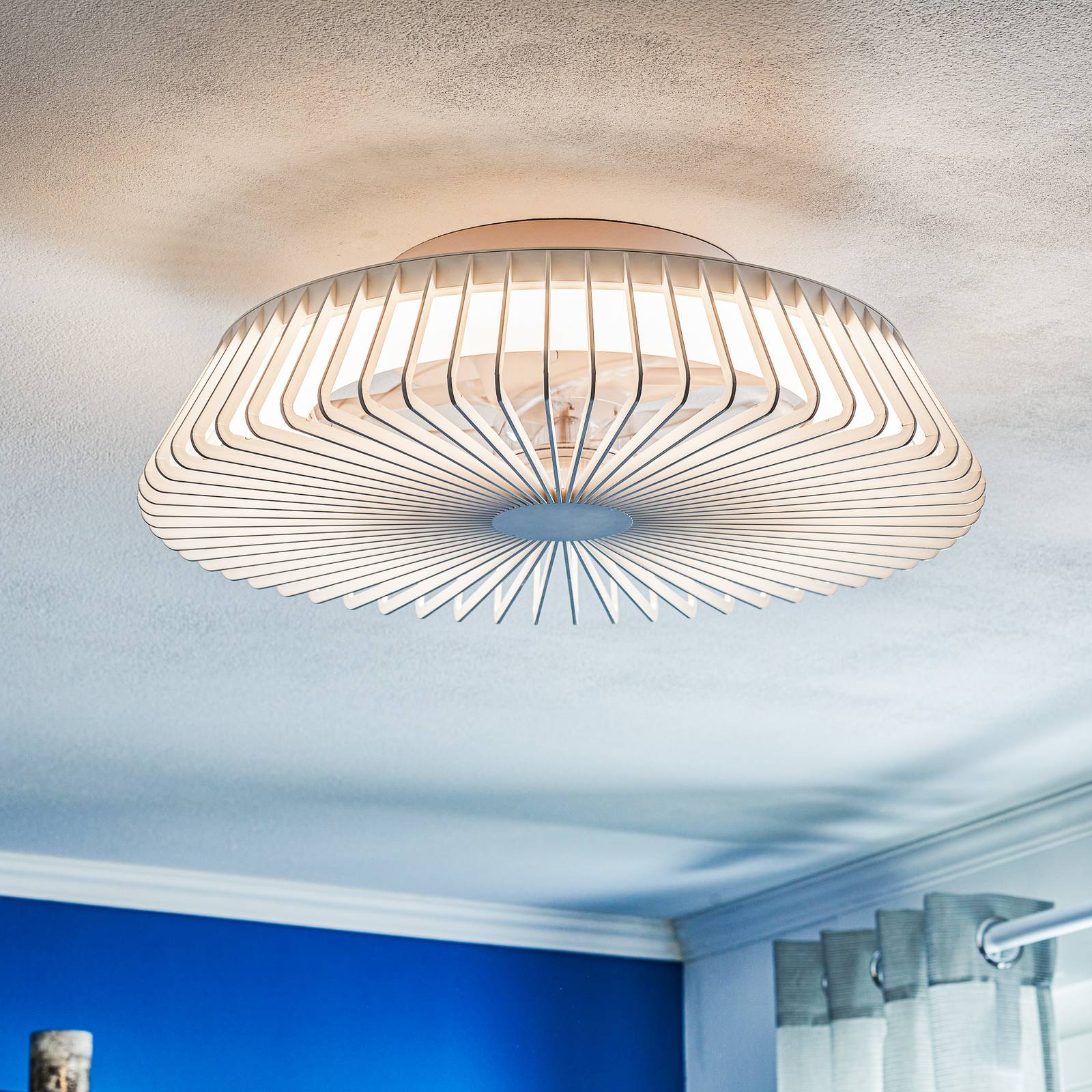 foto del prodotto mantra iluminaci n ventilatore da soffitto himalaya led, app, telecomando, bianco