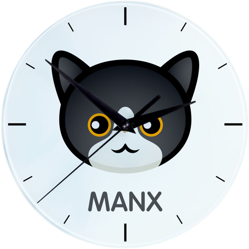 foto del prodotto manx orologio in mdf con grafica e scritta di art dog