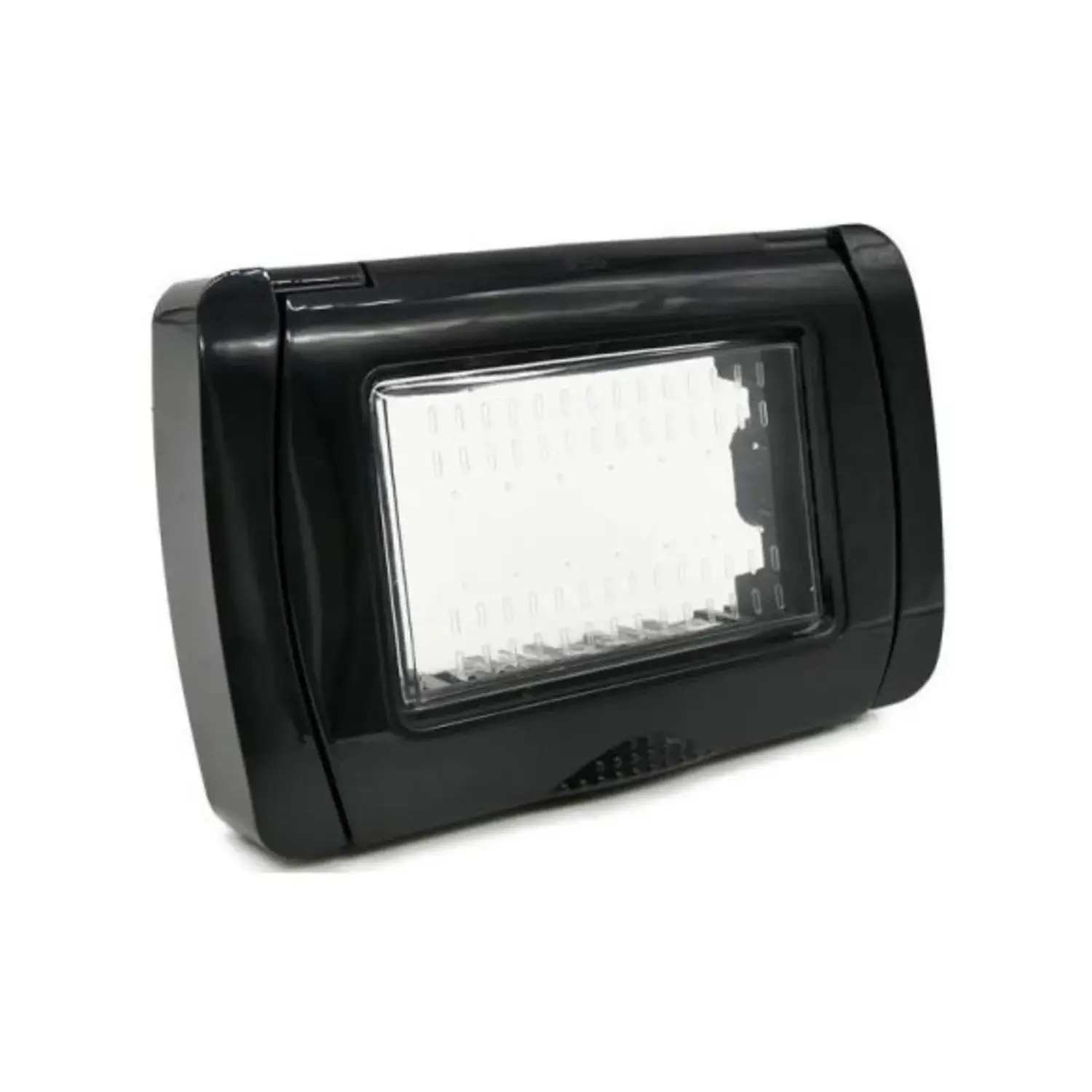 foto del prodotto mapam coperchio idrobox compatibile bticino matix portello stagno nero 3 fori