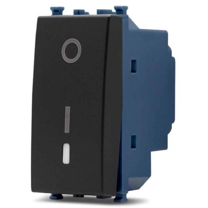 foto del prodotto mapam frutti elettrici compatibili con supporti vimar ark nero interruttore presa pulsante schuko deviatore interr.bipolare