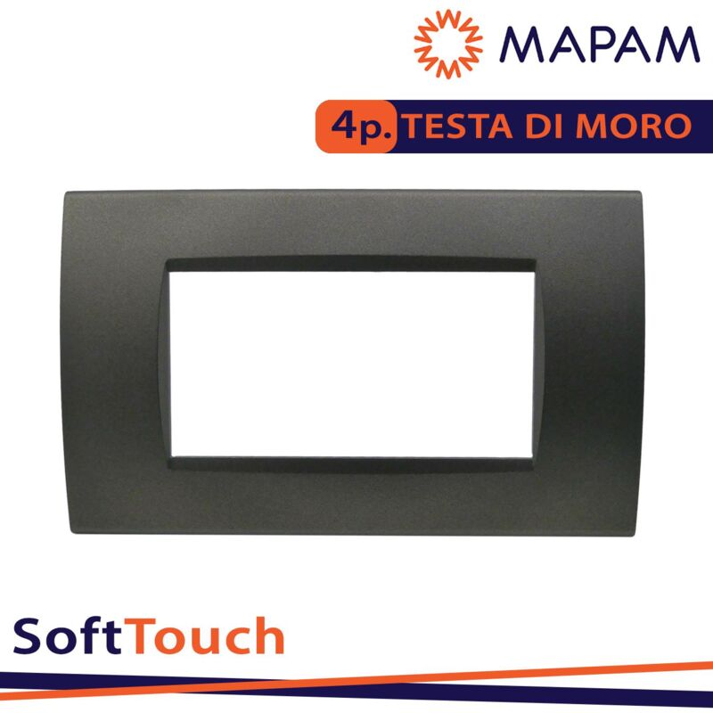 foto del prodotto mapam placche compatibili con bticino living light placca 3 4 7 moduli vari colori per supporti ln4703 e n4703 st04 4 posti testa di moro