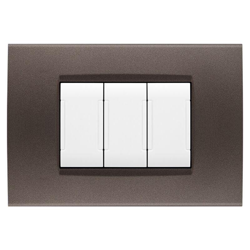 foto del prodotto mapam placche compatibili con bticino living light placca 3 4 7 moduli vari colori per supporti ln4703 e n4703 st04 7 posti testa di moro