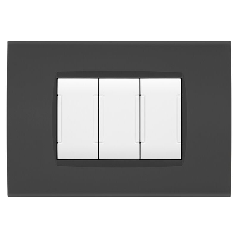 foto del prodotto mapam placche compatibili con bticino living light placca 3 4 7 moduli vari colori per supporti ln4703 e n4703 st06 7 posti grigio antracite