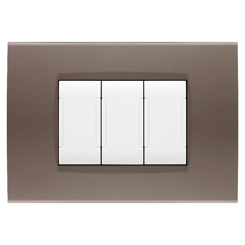 foto del prodotto mapam placche compatibili con bticino living light placca 3 4 7 moduli vari colori per supporti ln4703 e n4703 st07 3 posti tortora