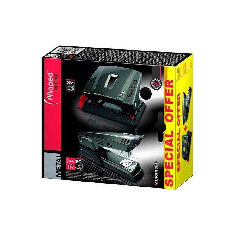 foto del prodotto maped kit di pinzatura avvantaggiato cucitrice in metallo met perforazione 2 fori 20 25 fogli