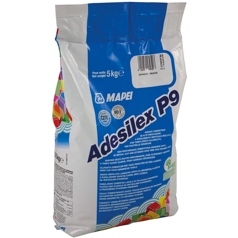 foto del prodotto mapei adesilex 95 malta adesiva per piastrelle ad alta adesione senza scivolamento verticale 5kg, bianco adesilexp95b 
