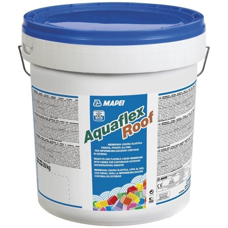 foto del prodotto mapei aquaflex roof membrana liquida elastica fibrata impermeabilizzante kg20