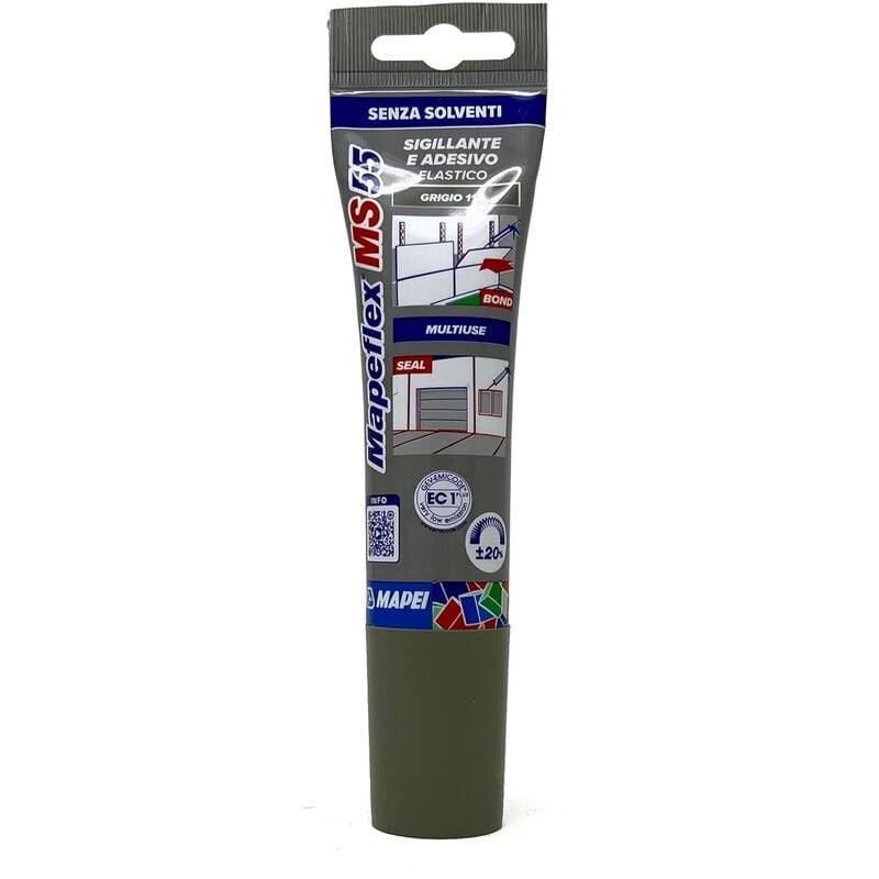 foto del prodotto mapei mapeflex ms 55 adesivo e sigillante 100ml grigio verniciabile ed elastico