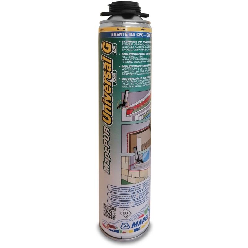 foto del prodotto mapei mapepur universal g schiuma poliuretanica multifunzione 750 ml