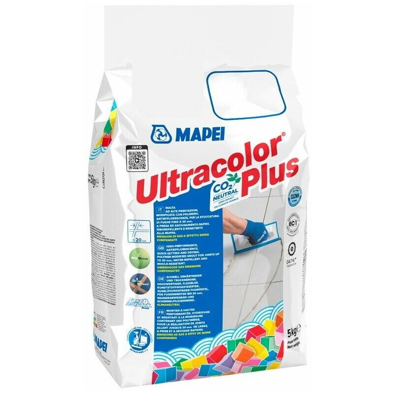foto del prodotto mapei stucco ultracolor plus kg 5 per fughe colore 127 grigio artico