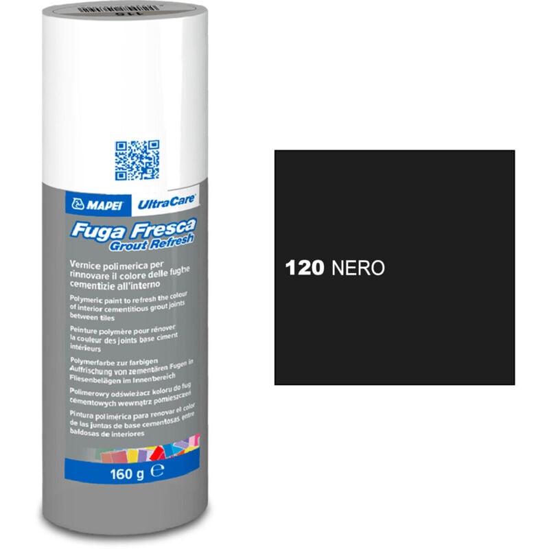 foto del prodotto mapei ultracare fuga fresca vernice rinnovo colore 160g nero 120