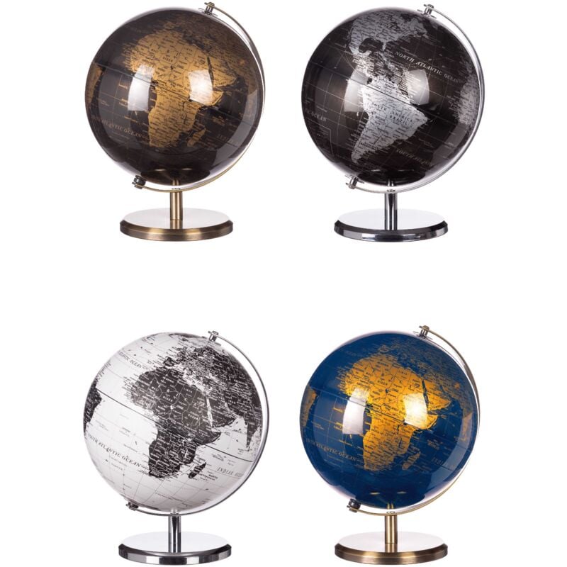 foto del prodotto mappamondo decorativo d.28xh34cm in 4 colori