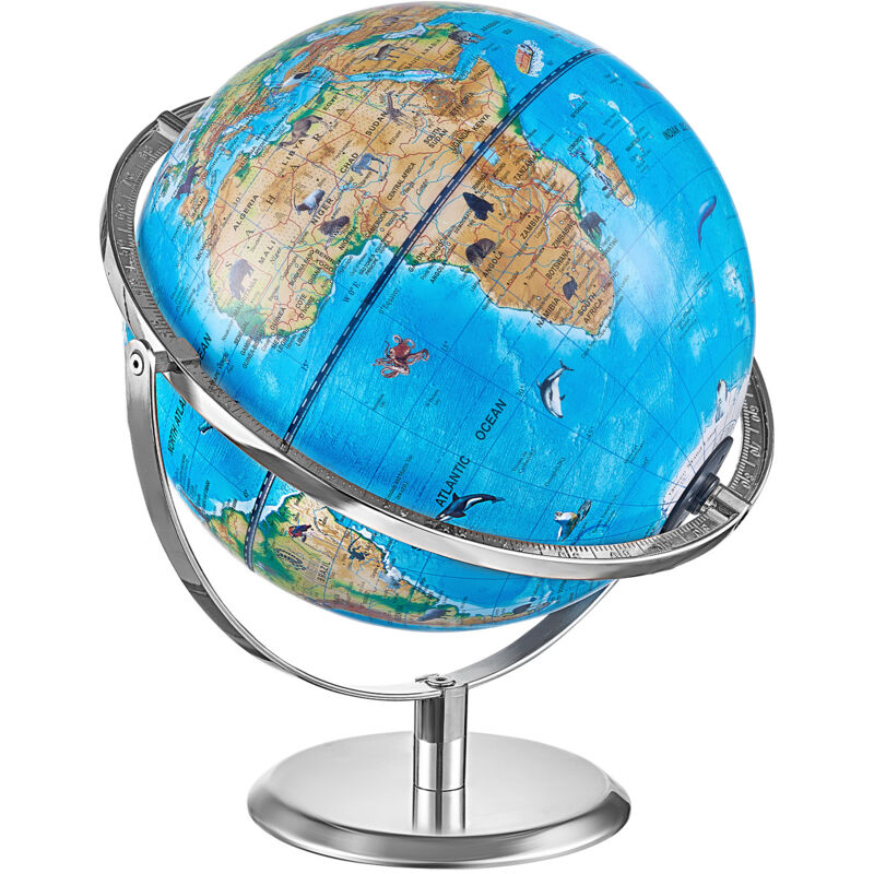foto del prodotto mappamondo educativo per bambini, mappamondo ar interattivo con app ar golden globe, illuminazione notturna a led girevole, regali giocattolo stem
