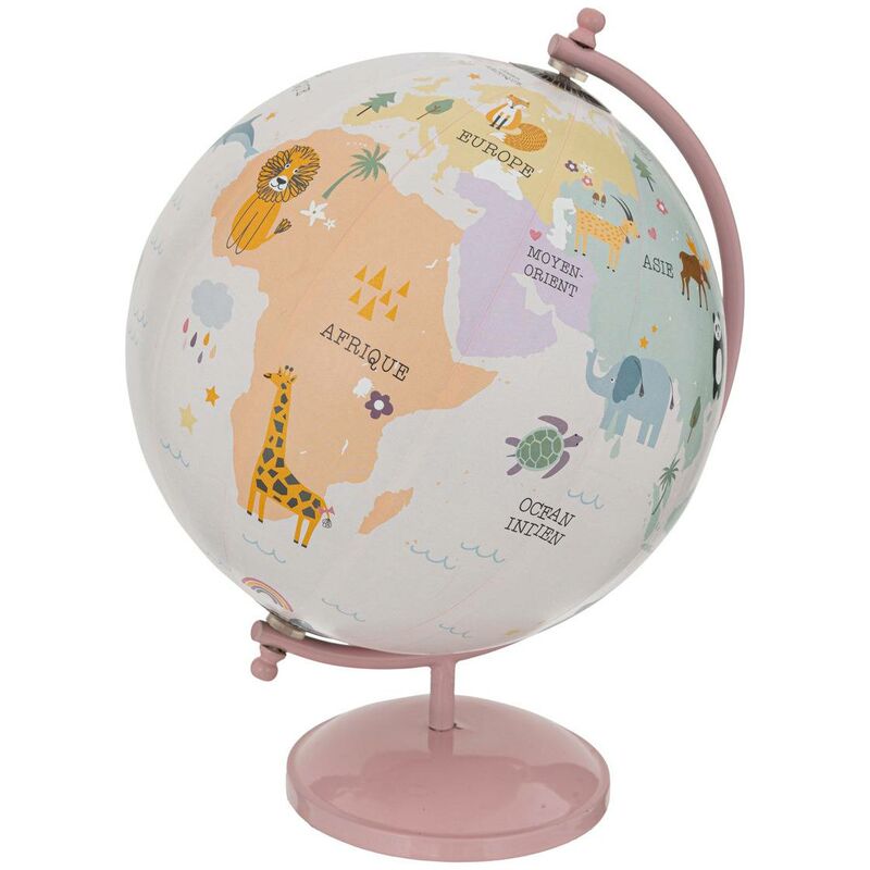 foto del prodotto mappamondo in metallo d20cm rosa atmosphera cr ateur d int rieur