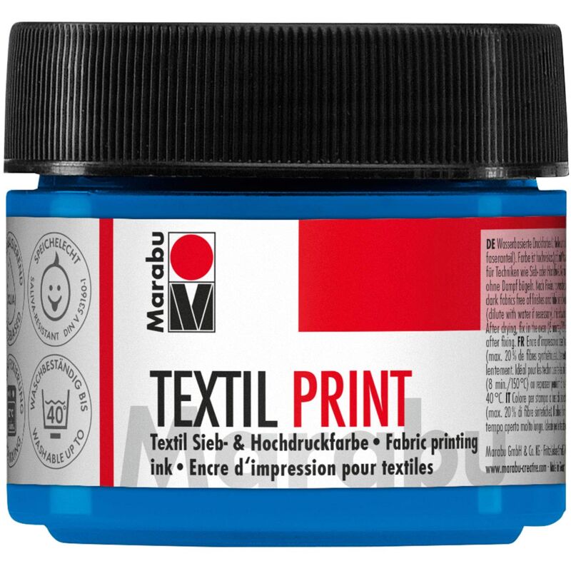 foto del prodotto marabu 17030050956 stampa tessile ciano primario, 100 ml, colore a base d acqua, inodore e resistente alla luce, per tessuti chiari e scuri