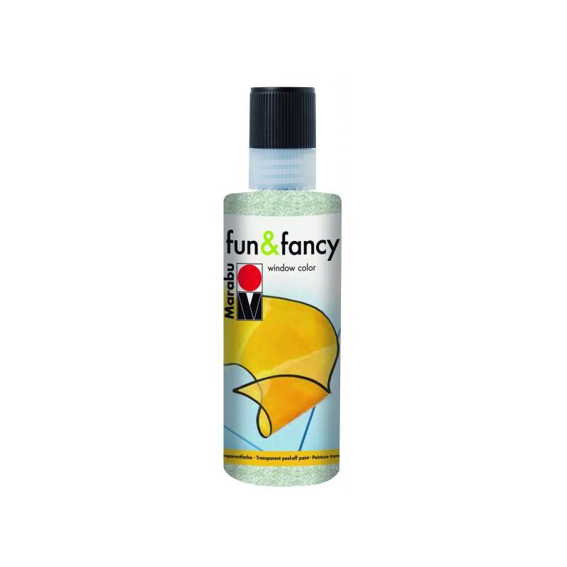 foto del prodotto marabu fun fancy colore a base d acqua per vetri 8oml colore glitter argento 582