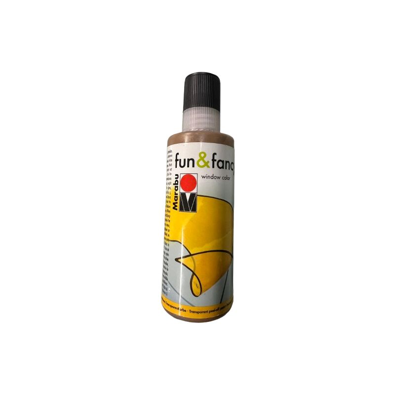 foto del prodotto marabu fun fancy colore a base d acqua per vetri 8oml colore marrone medio 046