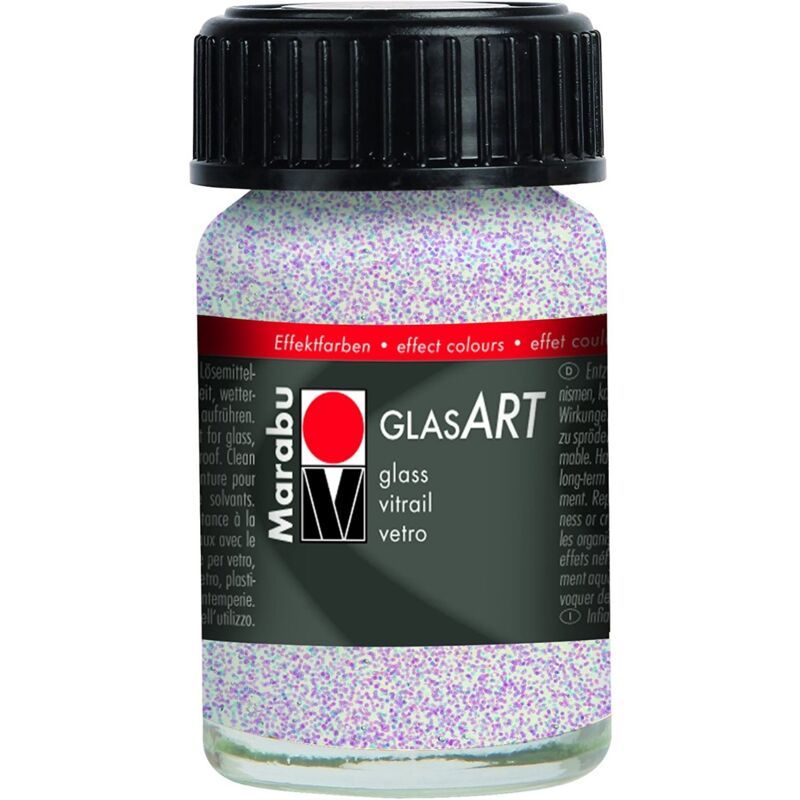 foto del prodotto marabu glas art base solvente per vetri 15ml colore glitter iridescente 587