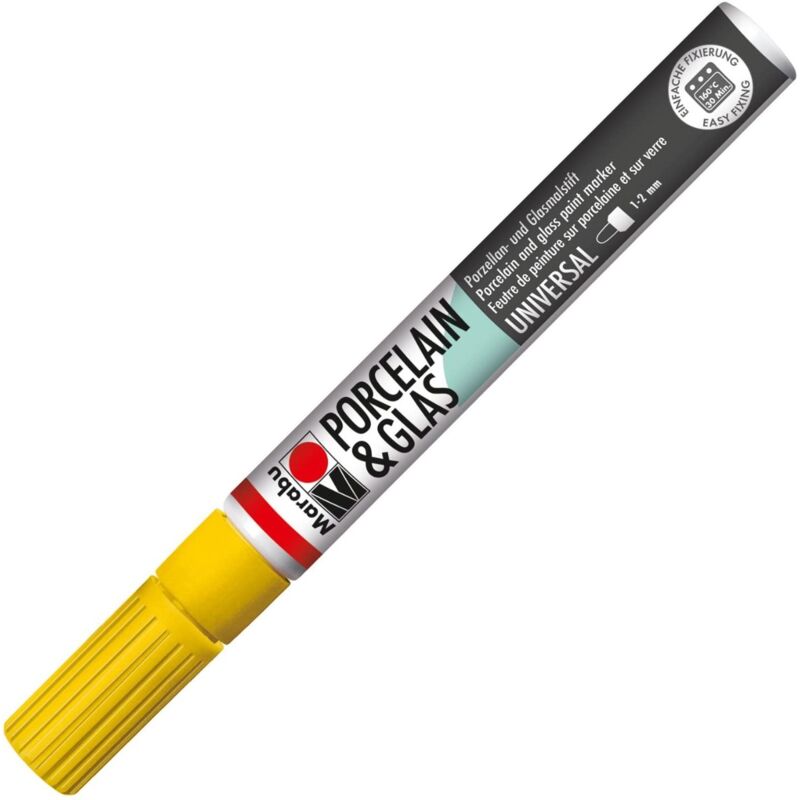 foto del prodotto marabu pennarello per vetro e porcellana punta 1 2mm giallo sole 220