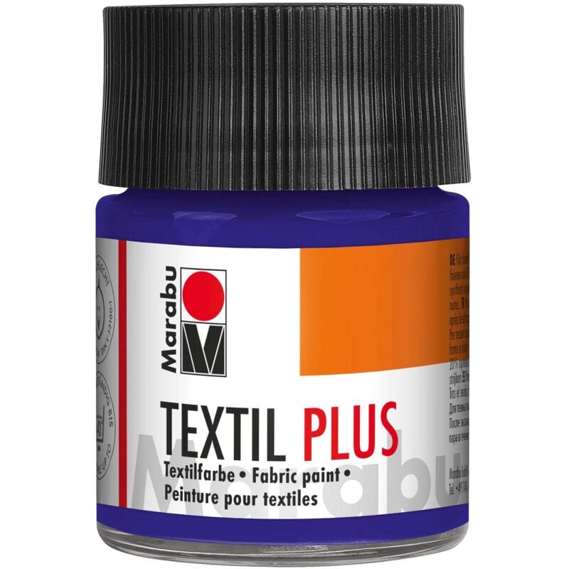 foto del prodotto marabu textil plus viola scuro, colore scuri, adatto per pittura stampa su tessuto, dopo il fissaggio lavabile fino a 40, 50 ml confezione da 1 ,