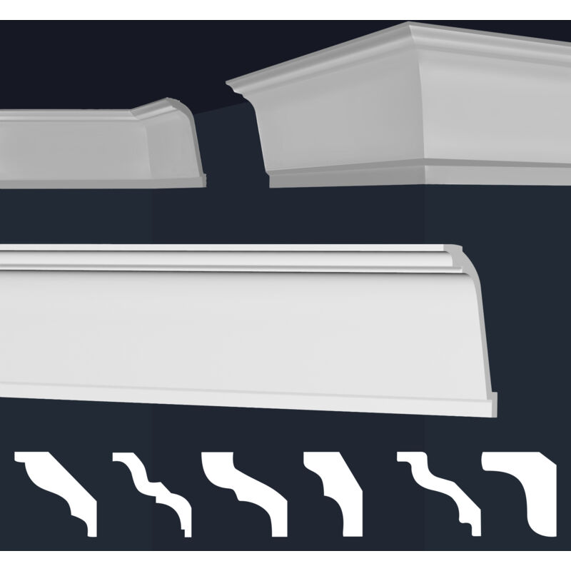 foto del prodotto marbet design cornici in xps polistirolo bianco per soffitto e pareti, modelli di cornici e cornici 2 metri 1 modanatura, e 37 75x115 mm