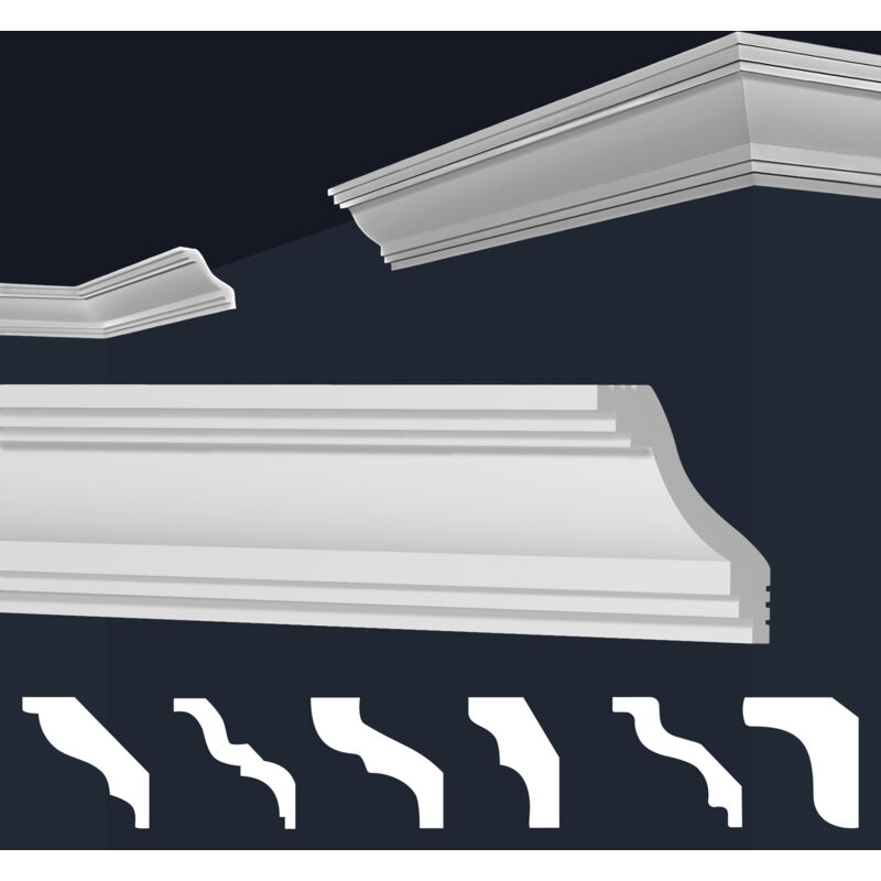 foto del prodotto marbet design cornici in xps polistirolo bianco per soffitto e pareti, modelli di cornici e cornici 2 metri 1 modanatura, e 40 45x45mm