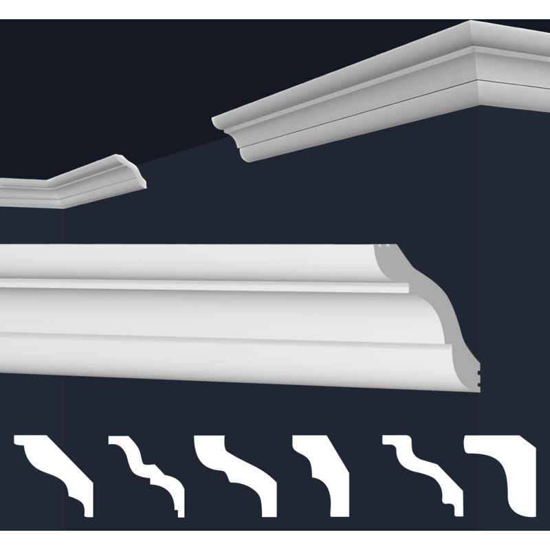 foto del prodotto marbet design cornici in xps polistirolo bianco per soffitto e pareti, modelli di cornici e cornici 2 metri 1 modanatura, e 41 40x40mm