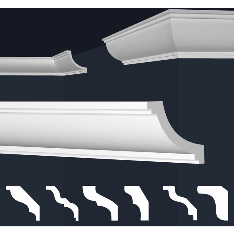 foto del prodotto marbet design cornici in xps polistirolo bianco per soffitto e pareti, modelli di cornici e cornici 30 metri 15 strisce, e 36 56x56mm de 