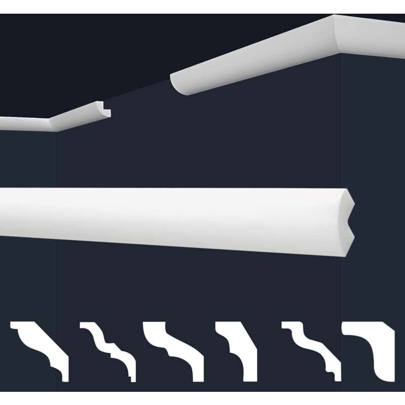 foto del prodotto marbet design cornici in xps polistirolo bianco per soffitto e pareti, modelli di cornici e cornici e 1 22x22mm, 2 metri 1 modanatura