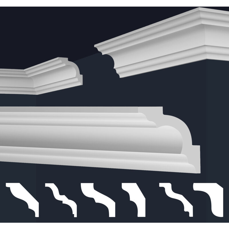 foto del prodotto marbet design cornici in xps polistirolo bianco per soffitto e pareti, modelli di cornici e cornici e 15 80x80mm, modello di circa 20 cm