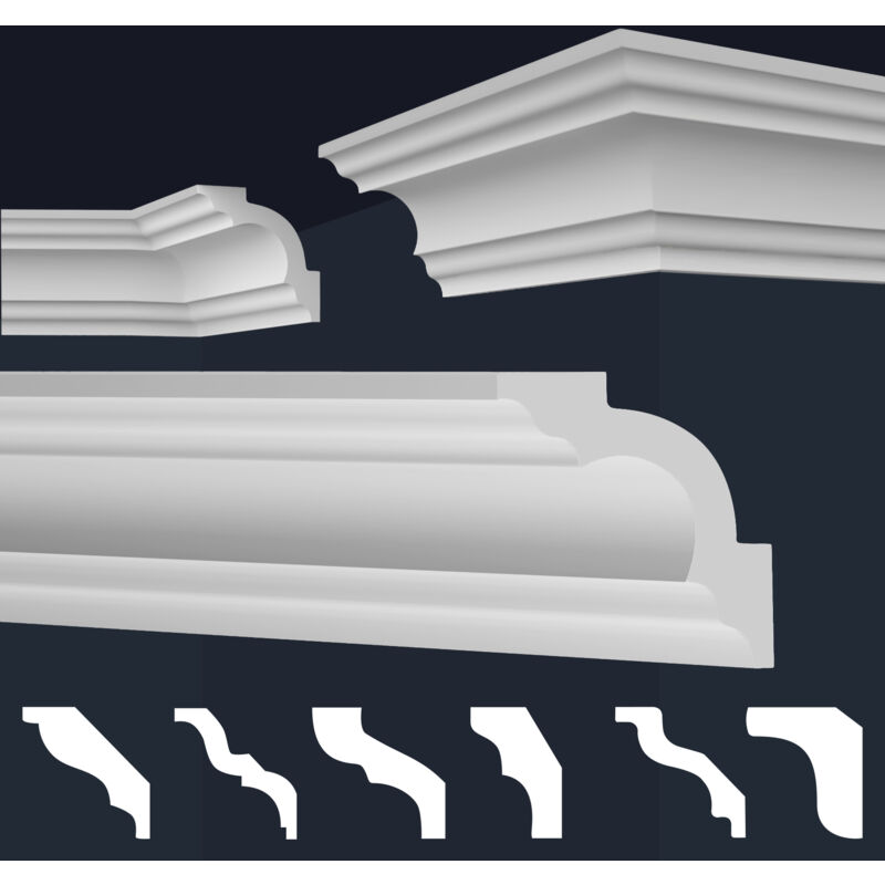 foto del prodotto marbet design cornici in xps polistirolo bianco per soffitto e pareti, modelli di cornici e cornici e 16 96x96 mm, 2 metri 1 modanatura