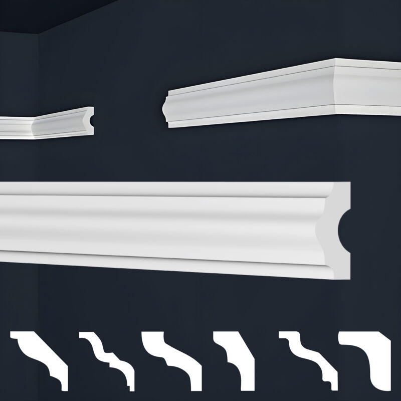 foto del prodotto marbet design cornici in xps polistirolo bianco per soffitto e pareti, modelli di cornici e cornici e 18 19x38 mm, modello di circa 20 cm