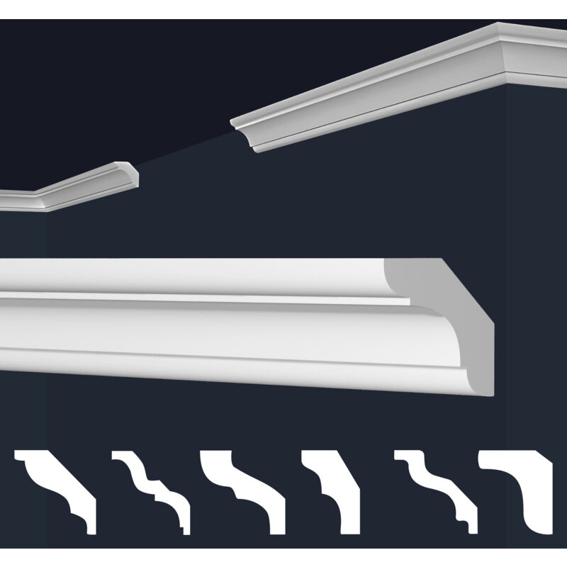 foto del prodotto marbet design cornici in xps polistirolo bianco per soffitto e pareti, modelli di cornici e cornici e 23 22x22mm, modello di circa 20 cm