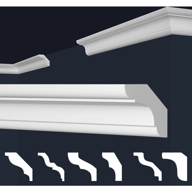 foto del prodotto marbet design cornici in xps polistirolo bianco per soffitto e pareti, modelli di cornici e cornici e 24 29x29mm, 2 metri 1 modanatura