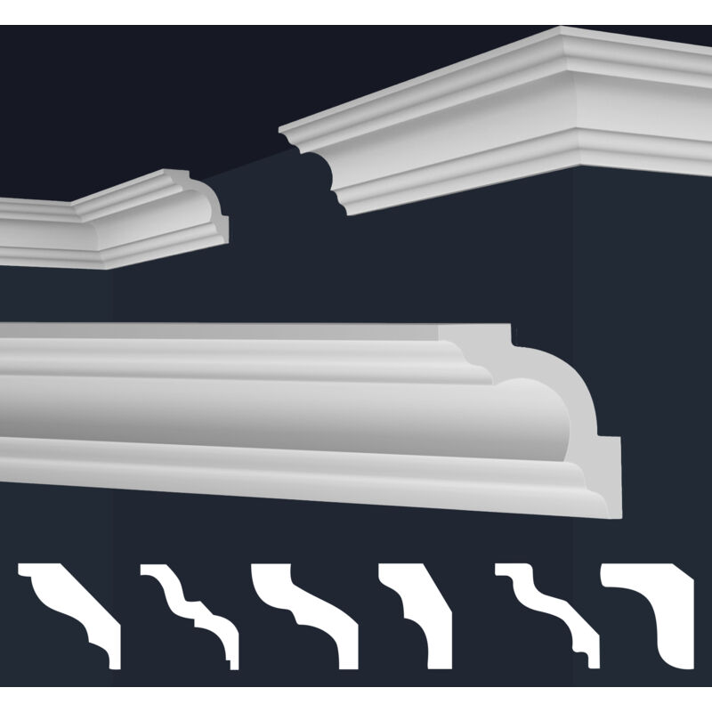 foto del prodotto marbet design cornici in xps polistirolo bianco per soffitto e pareti, modelli di cornici e cornici e 25 65x65 mm, 2 metri 1 modanatura