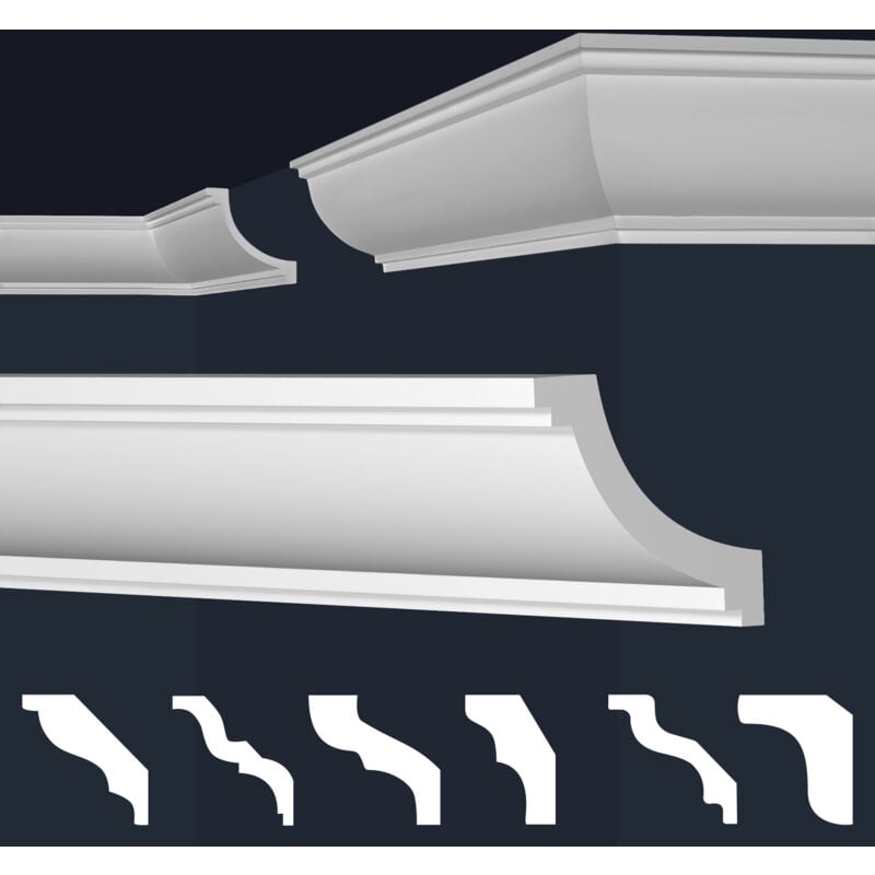 foto del prodotto marbet design cornici in xps polistirolo bianco per soffitto e pareti, modelli di cornici e cornici e 26 73x79 mm, 2 metri 1 modanatura