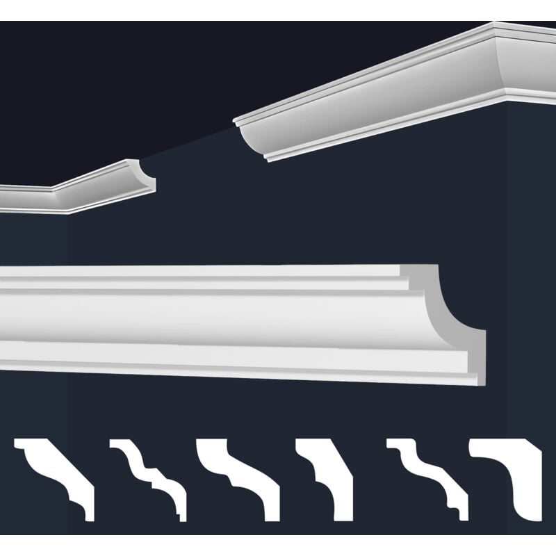 foto del prodotto marbet design cornici in xps polistirolo bianco per soffitto e pareti, modelli di cornici e cornici e 28 31x31mm, 2 metri 1 modanatura