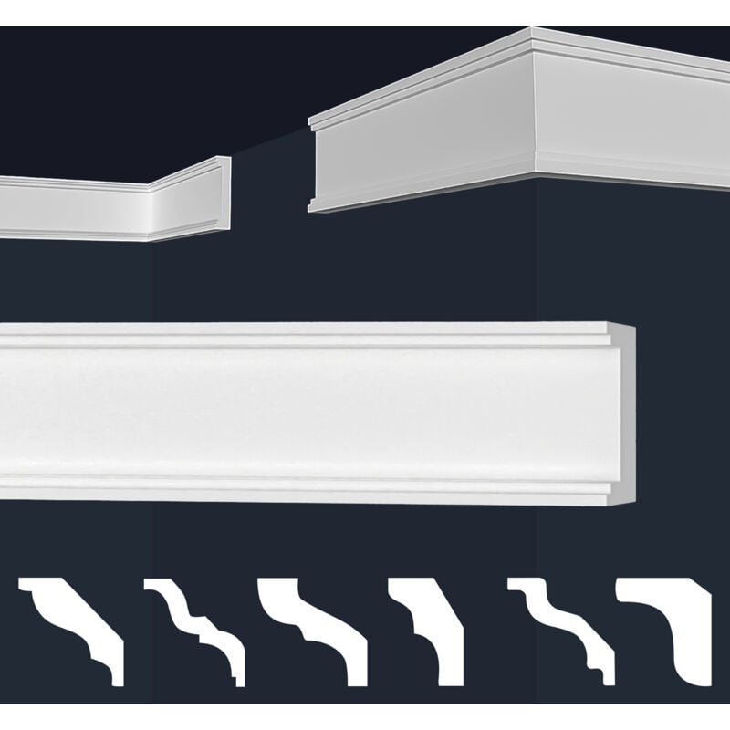 foto del prodotto marbet design cornici in xps polistirolo bianco per soffitto e pareti, modelli di cornici e cornici e 29 20x97mm, 2 metri 1 modanatura