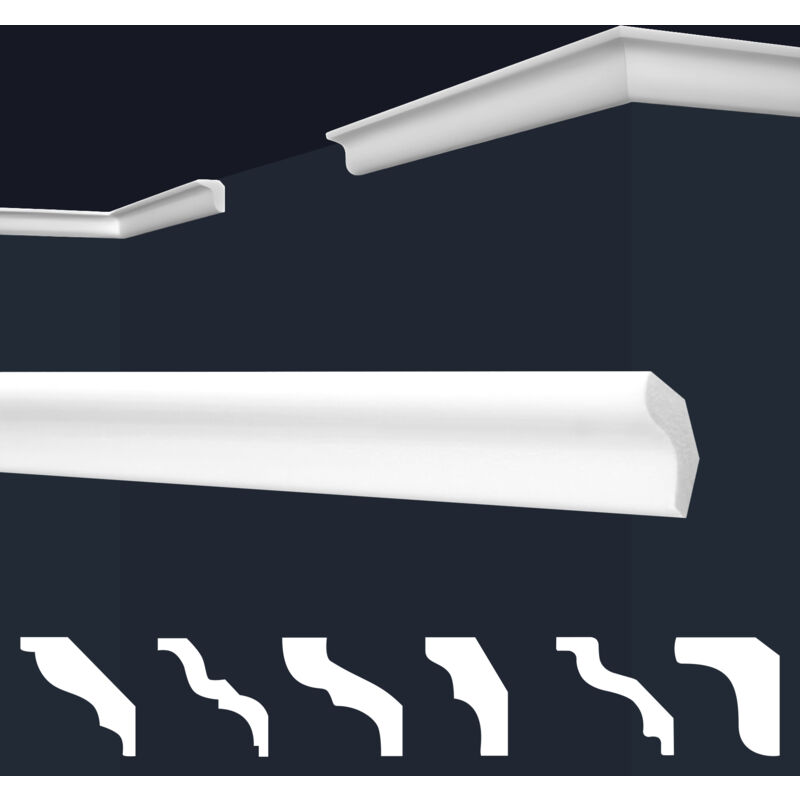 foto del prodotto marbet design cornici in xps polistirolo bianco per soffitto e pareti, modelli di cornici e cornici e 3 22x25mm, 2 metri 1 modanatura