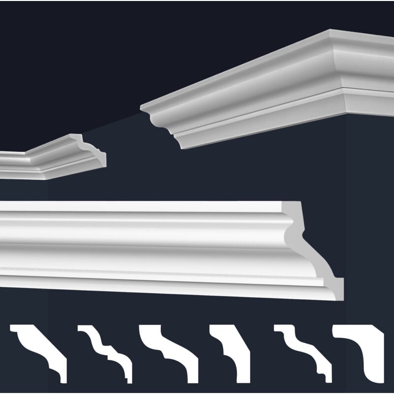 foto del prodotto marbet design cornici in xps polistirolo bianco per soffitto e pareti, modelli di cornici e cornici e 31 42x50 mm, 1 angolo interno 1 angolo