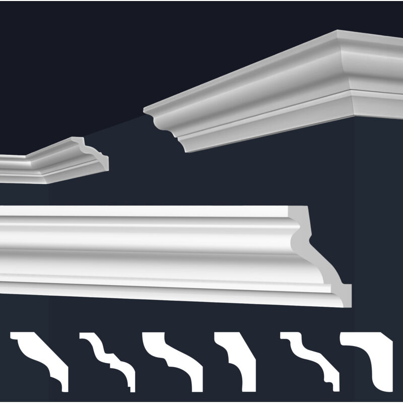 foto del prodotto marbet design cornici in xps polistirolo bianco per soffitto e pareti, modelli di cornici e cornici e 31 42x50 mm, 2 metri 1 modanatura