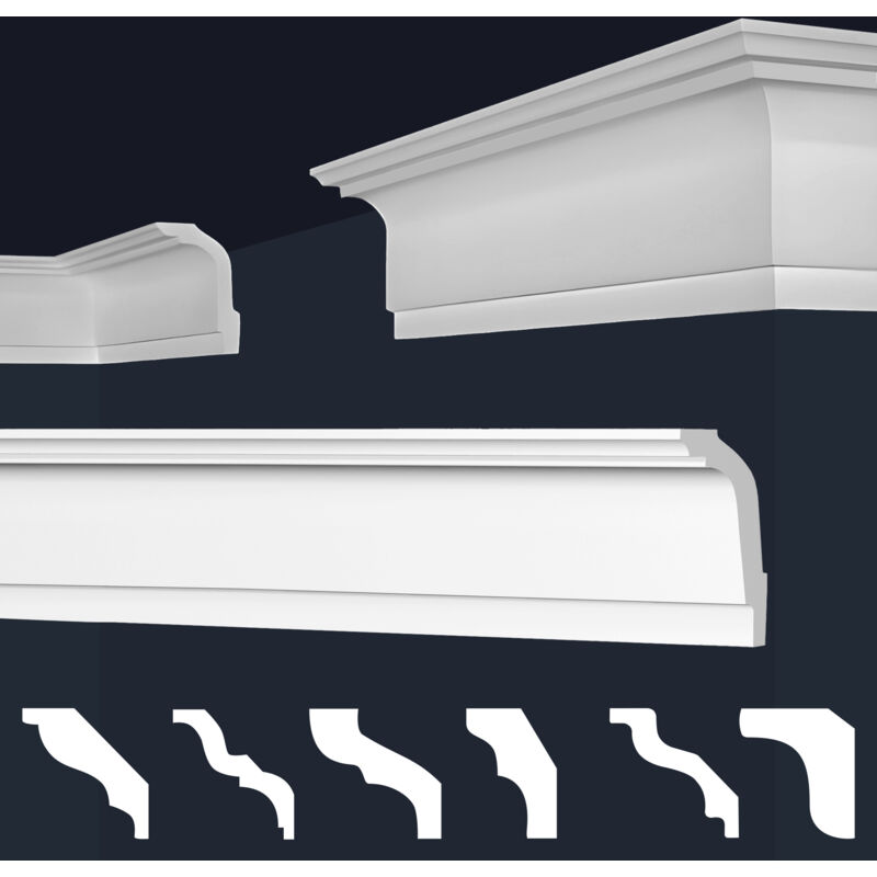 foto del prodotto marbet design cornici in xps polistirolo bianco per soffitto e pareti, modelli di cornici e cornici e 32 28x51 mm, 2 metri 1 modanatura