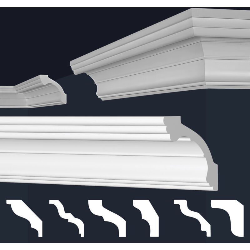foto del prodotto marbet design cornici in xps polistirolo bianco per soffitto e pareti, modelli di cornici e cornici e 34 80x80mm, 2 metri 1 modanatura