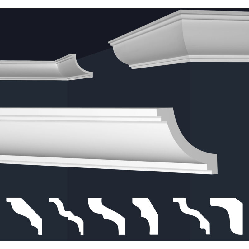 foto del prodotto marbet design - cornici in xps polistirolo bianco per soffitto e pareti, modelli di cornici e-cornici: modello di circa 20 cm, e-36 / 56x56mm (de)