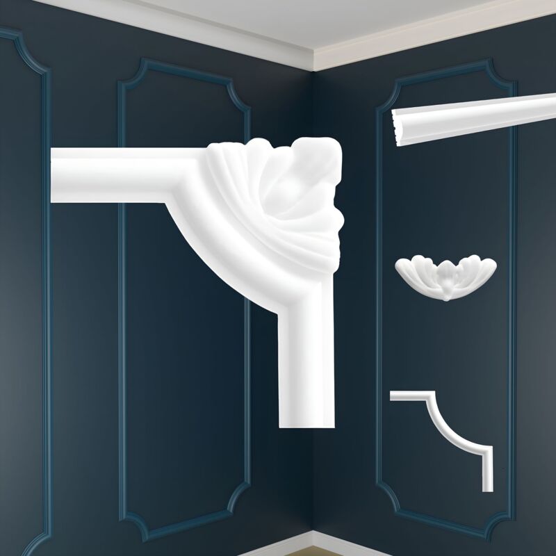 foto del prodotto marbet design decorazione da parete in polistirolo bianco cornici e segmenti per pareti 4 ecksegmente de , eckrahmen ne 27 02d de 