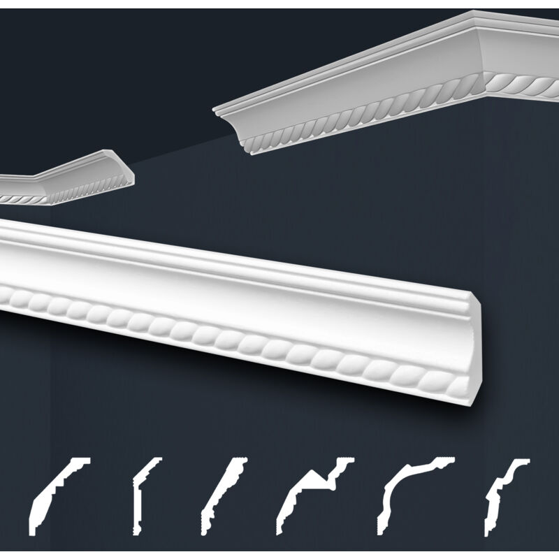 foto del prodotto marbet design modanature in stucco bianche, eps styropor form fitting, pacchetti economici marbet series b b 01 32x32mm, 2 metri 1 modanatura